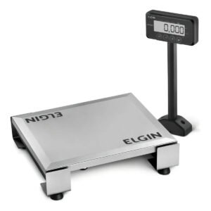 Balança comercial digital Elgin DP 30CK 30kg com mastro preto 33 cm x 28 cm
