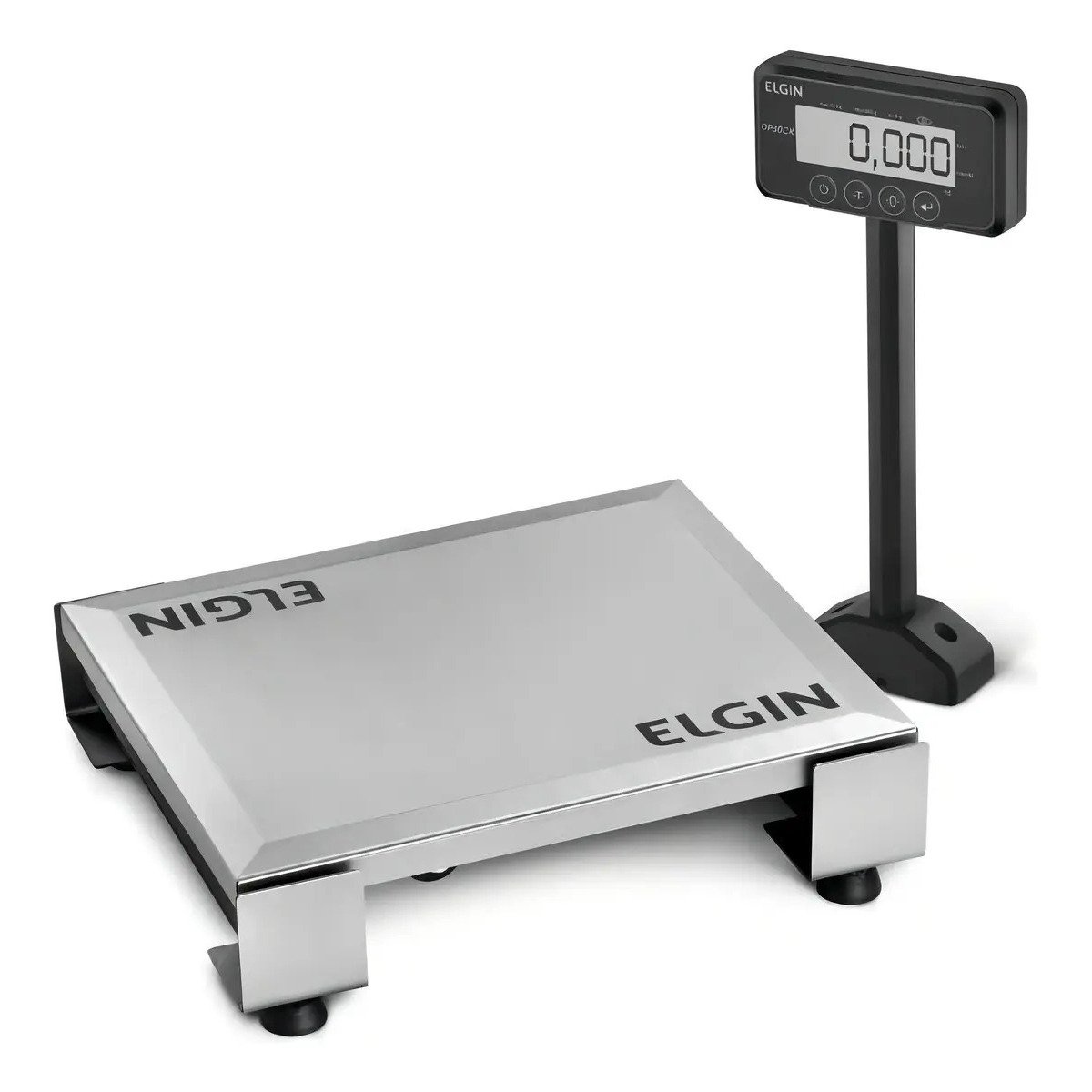 Balança comercial digital Elgin DP 30CK 30kg com mastro preto 33 cm x 28 cm