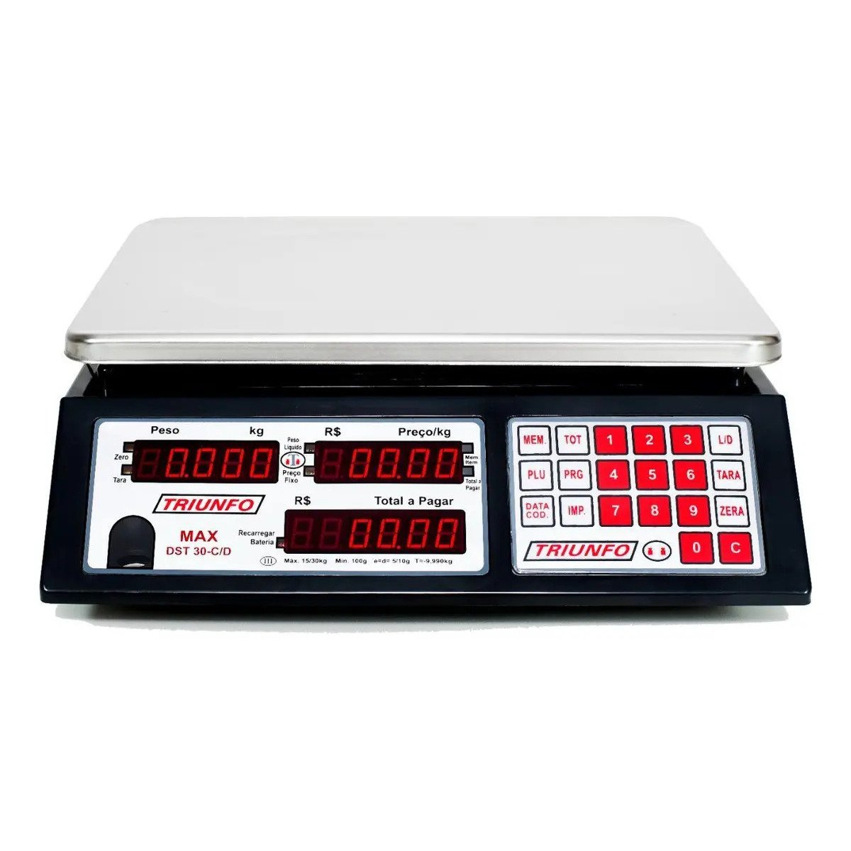 Balança Comercial Digital Triunfo MAX DST-30 30kg Display LED
