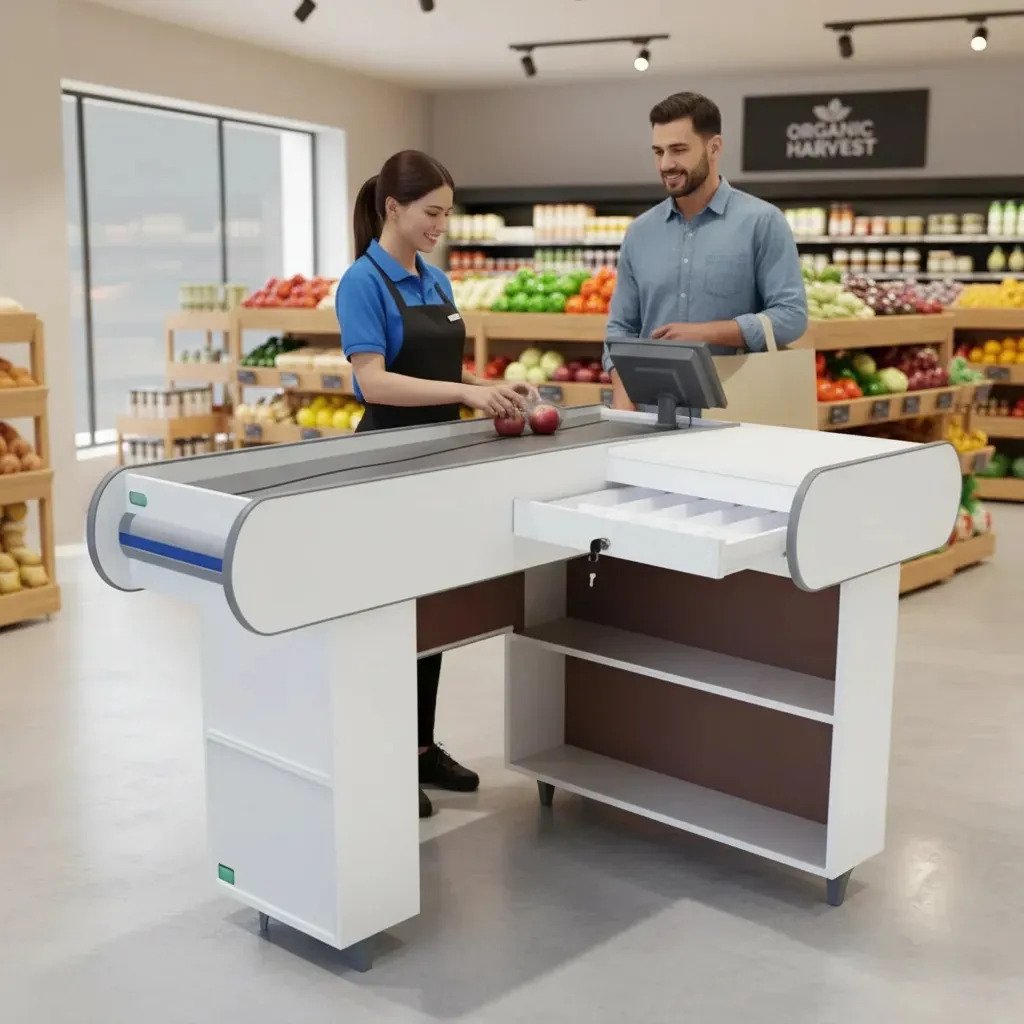Caixa de Supermercado Artlux Check 140 MDF 1,4m Branco - Imagem 4