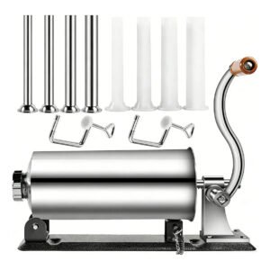 Embutidora 3l Comercial Manual 8 Tubos Varios Para Salchicha Plateado