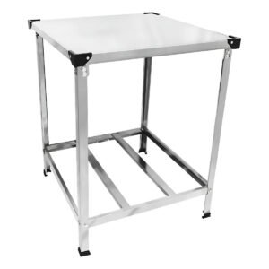 Mesa Bancada Manipulação Alimentos 70x70 Inox Gradeada
